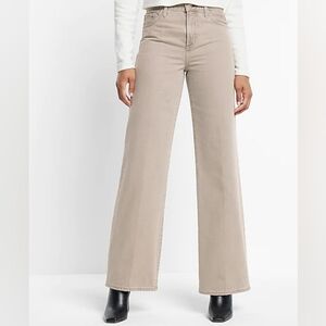 Express High Waisted Tan Wide Leg Jeans